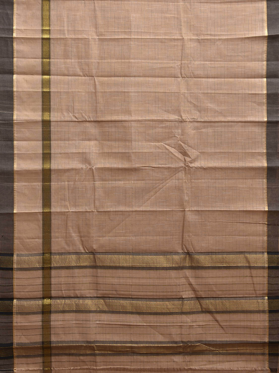 Cream Narayanpet Cotton Handloom Saree with Big Border Design No Blouse np1151