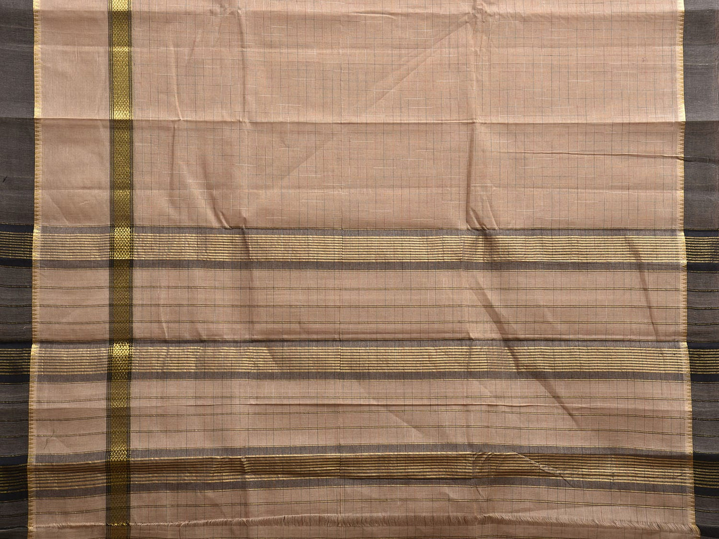 Cream Narayanpet Cotton Handloom Saree with Big Border Design No Blouse np1151