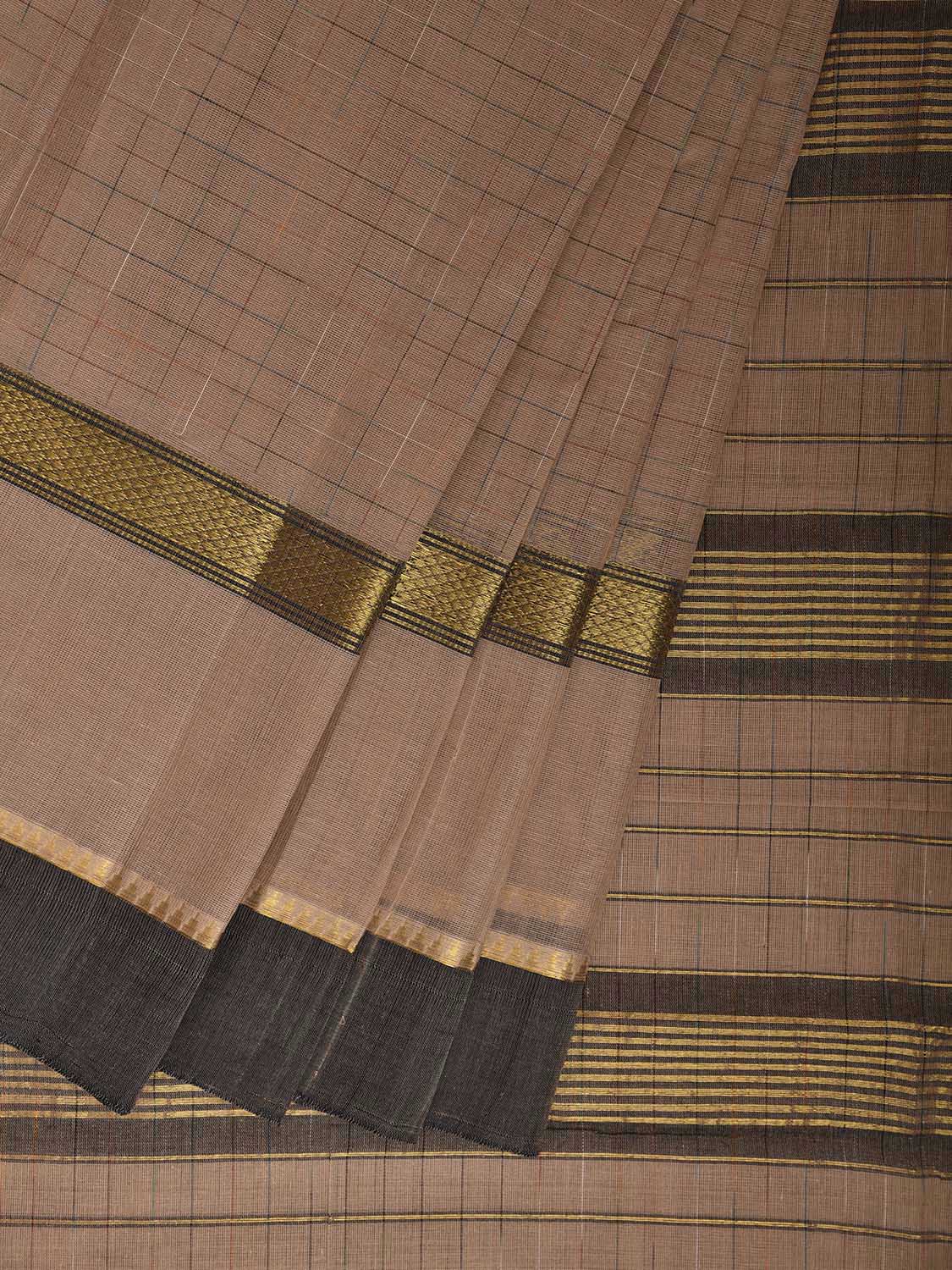 Cream Narayanpet Cotton Handloom Saree with Big Border Design No Blouse np1151