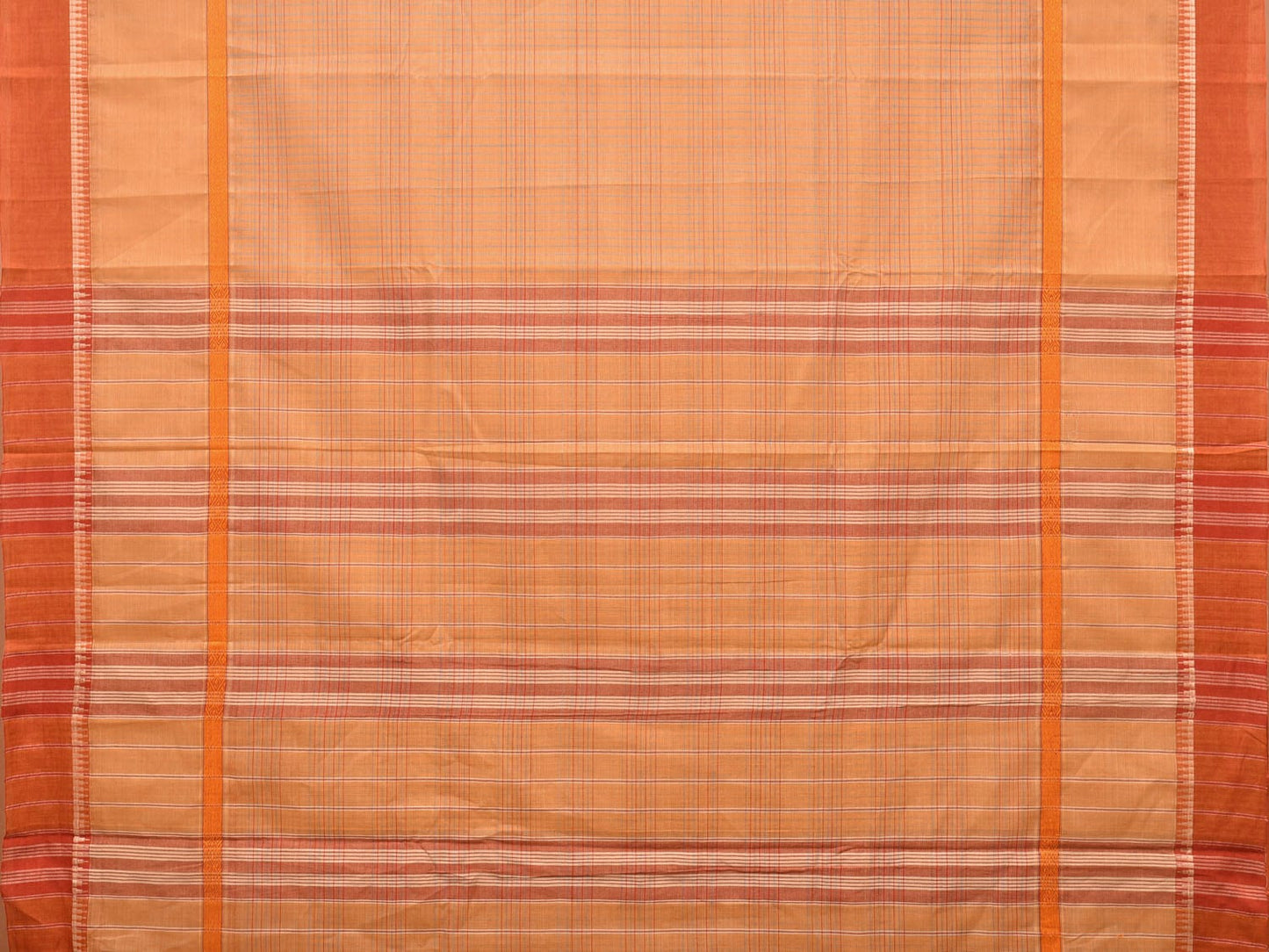 Cream Narayanpet Cotton Handloom Saree with Check Design No Blouse np0712