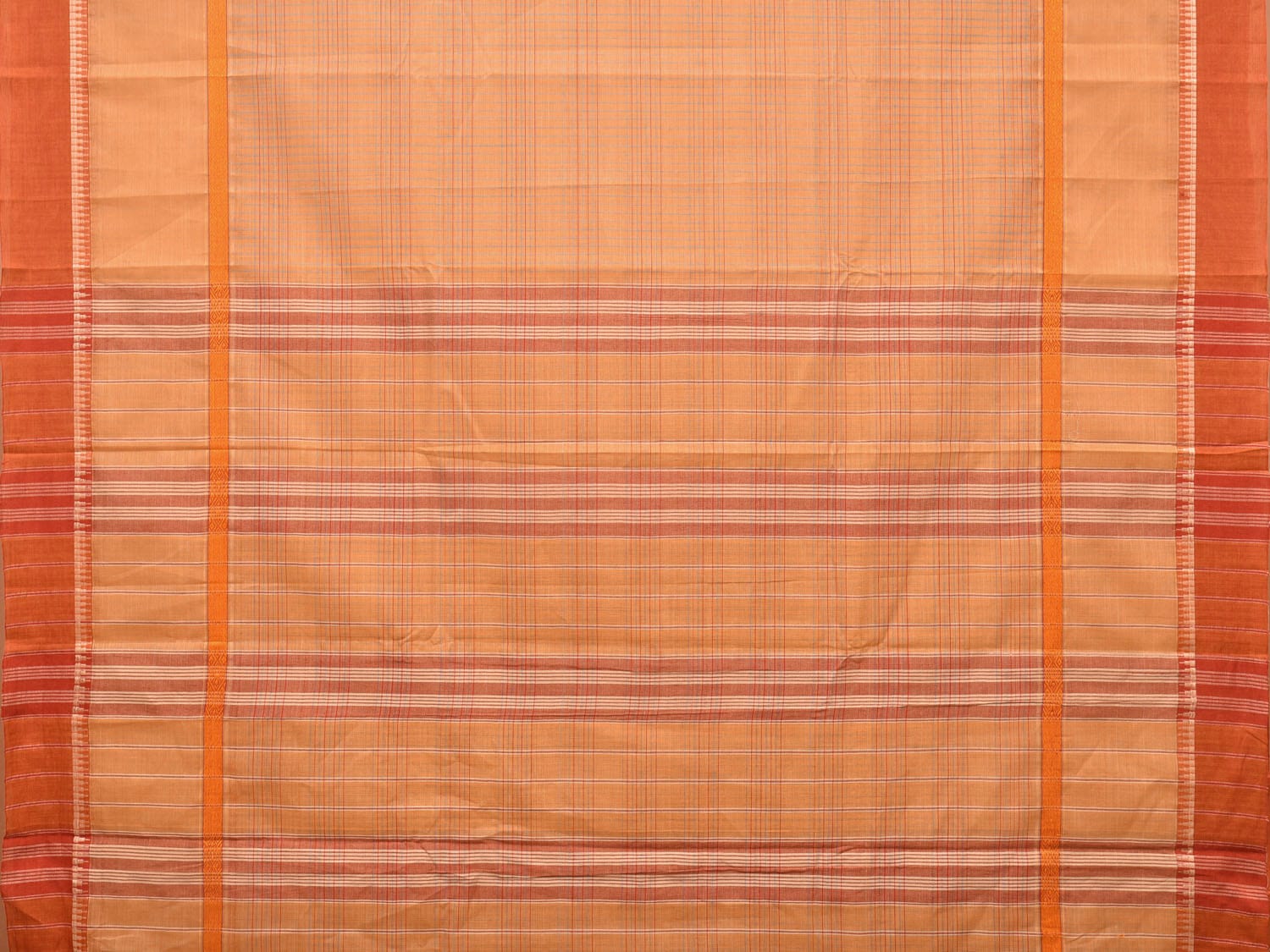 Cream Narayanpet Cotton Handloom Saree with Check Design No Blouse np0712