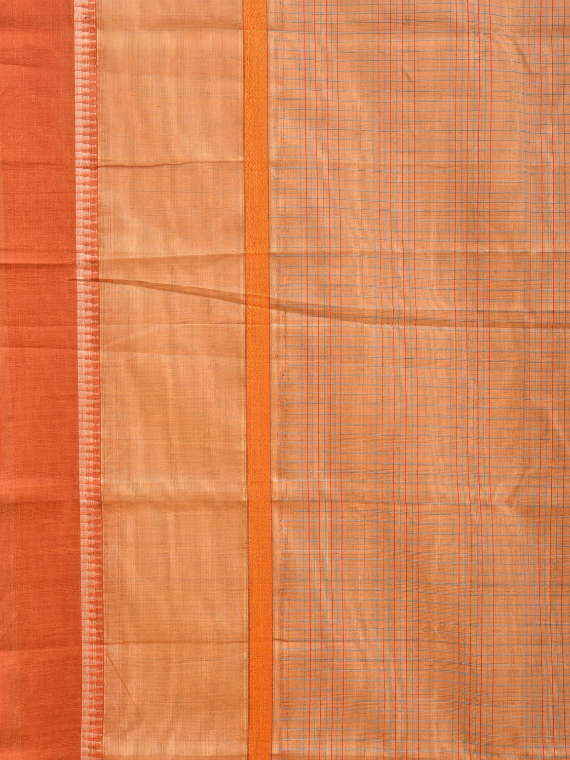 Cream Narayanpet Cotton Handloom Saree with Check Design No Blouse np0712