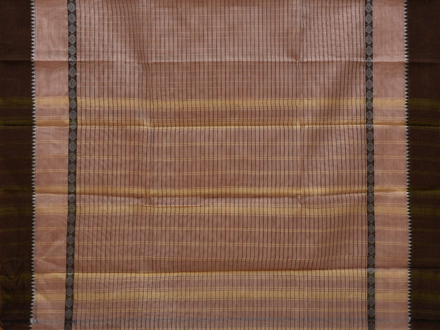 Cream Narayanpet Cotton Handloom Saree with Checks Design No Blouse np0622