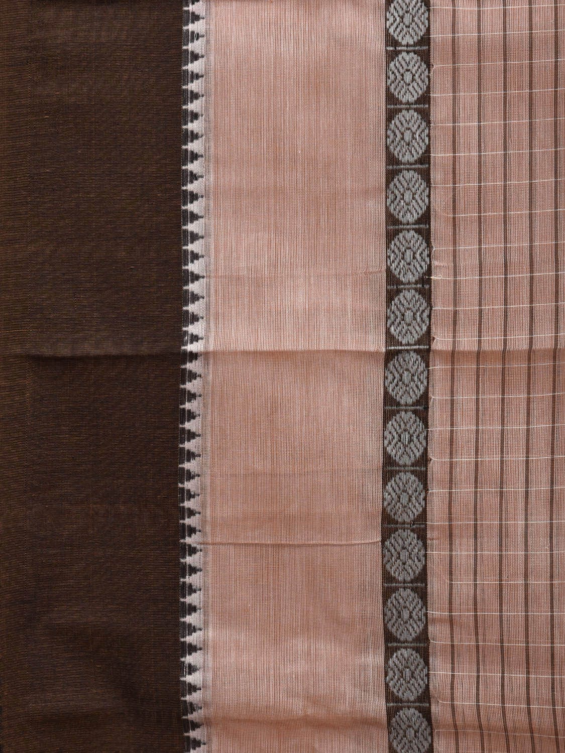 Cream Narayanpet Cotton Handloom Saree with Checks Design No Blouse np0622