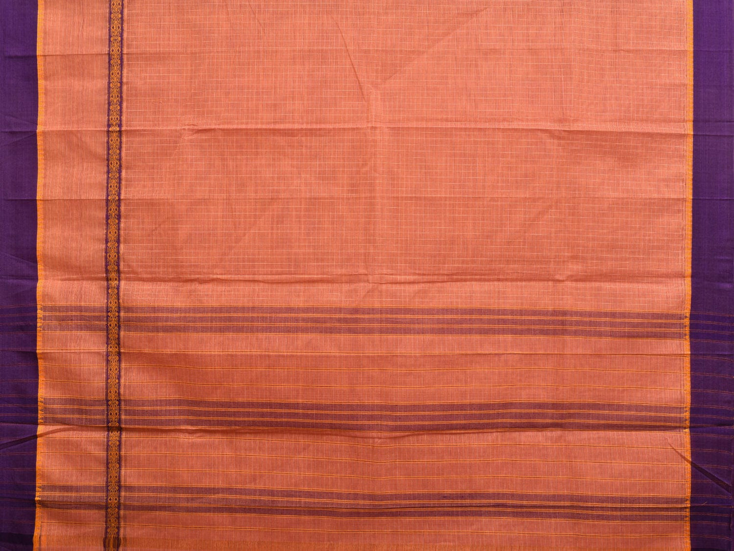 Cream Narayanpet Cotton Handloom Saree with One Side Big Border Design No Blouse np0875