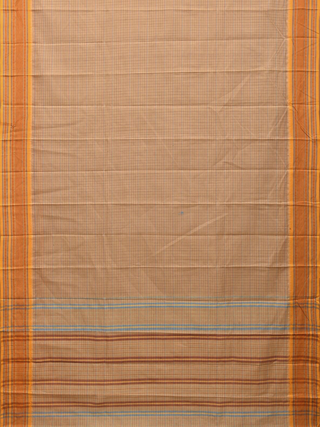 Cream Narayanpet Cotton Handloom Saree with Strips Design No Blouse np0700
