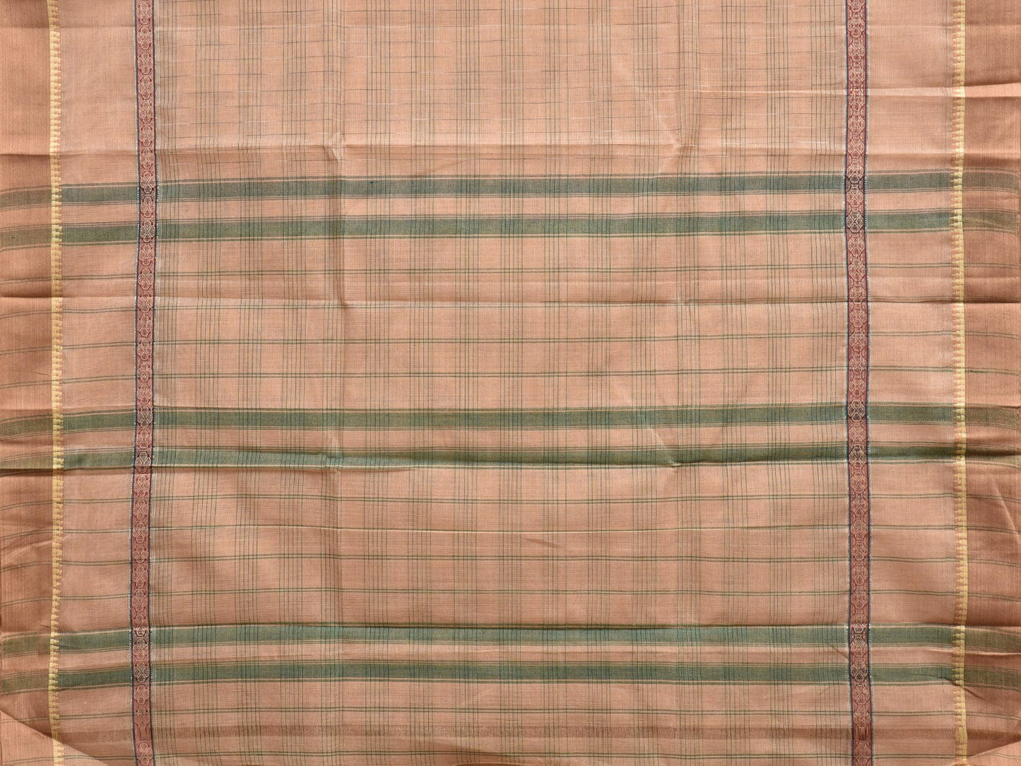 Cream Narayanpet Cotton Handloom Saree with Strips Design No Blouse np0850