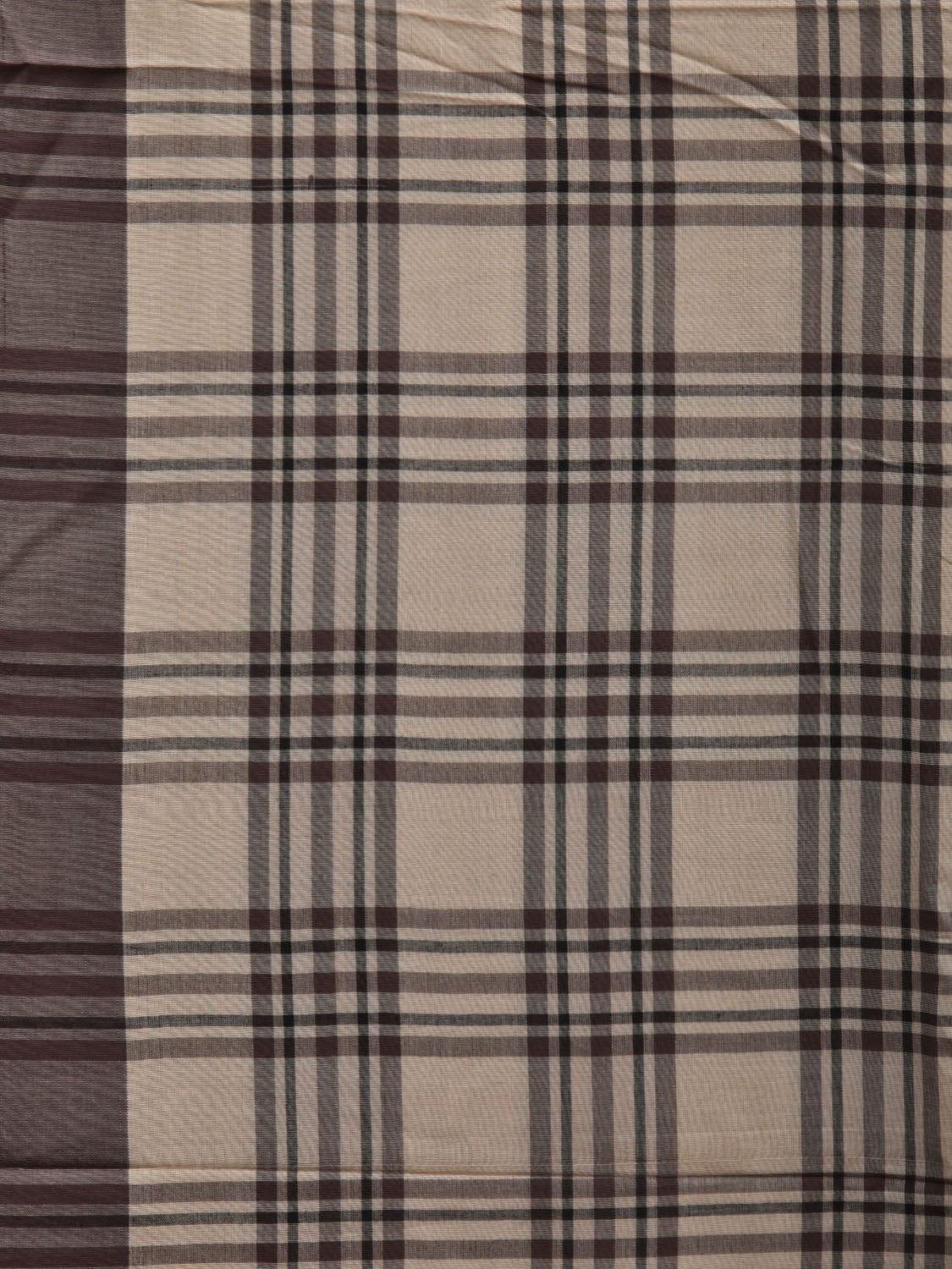 Cream Organic Cotton Handloom Saree with Checks Design o0304