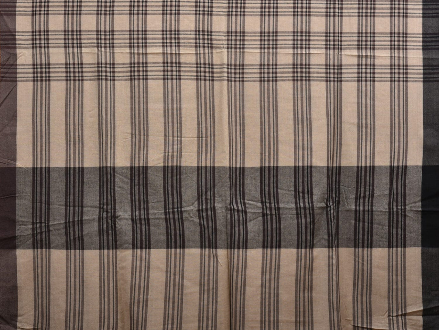 Cream Organic Cotton Handloom Saree with Checks Design o0304