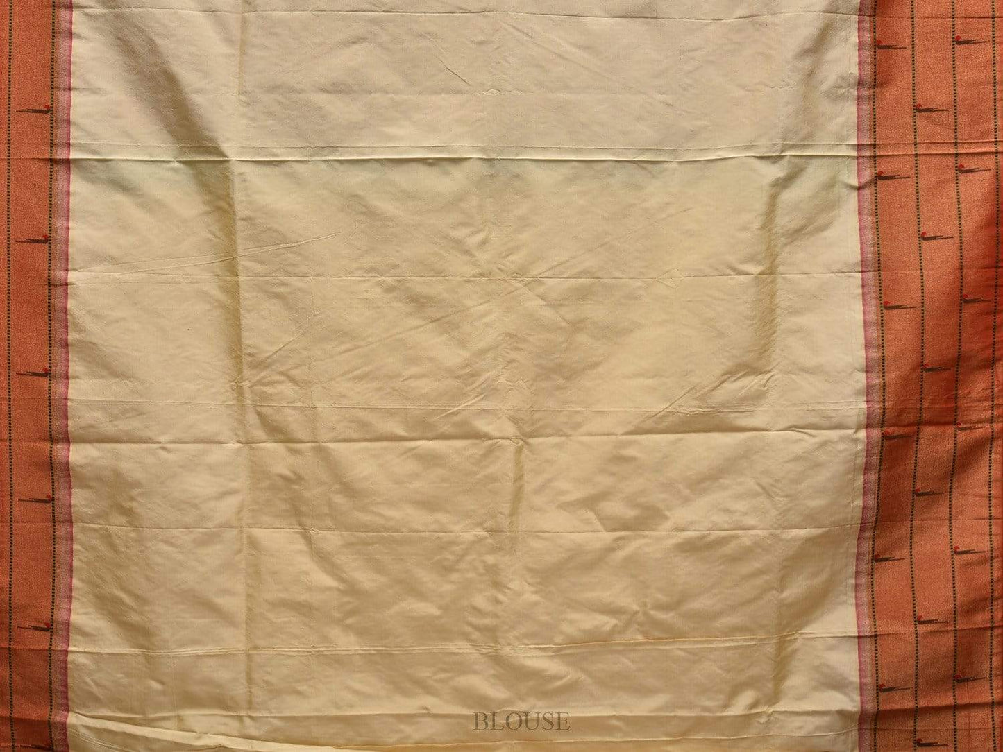 Cream Paithani Silk Saree with Triple Muniya Border Design p0388