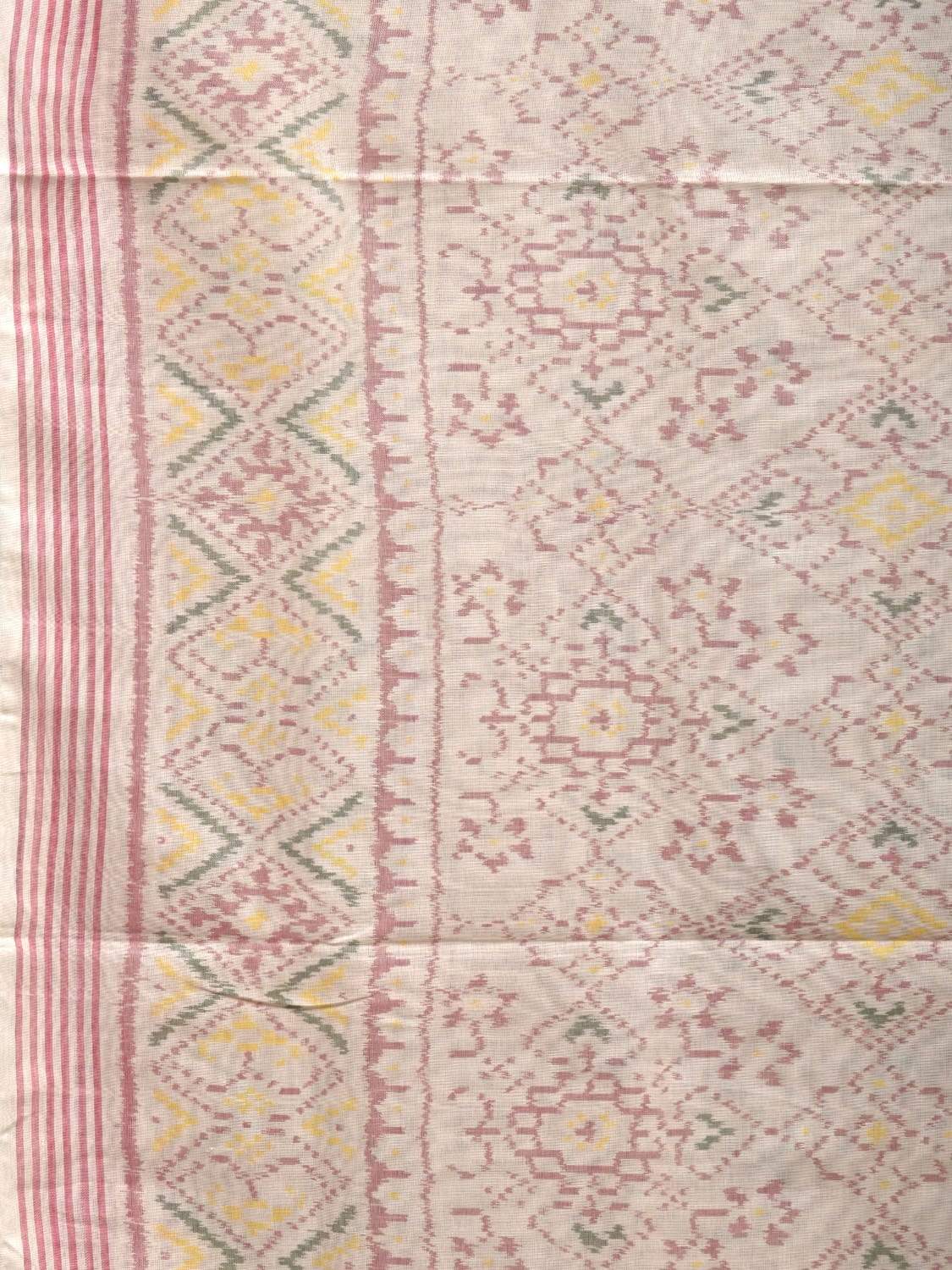 Cream Pochampally Ikat Cotton Handloom Saree with All Over Body Design i0633