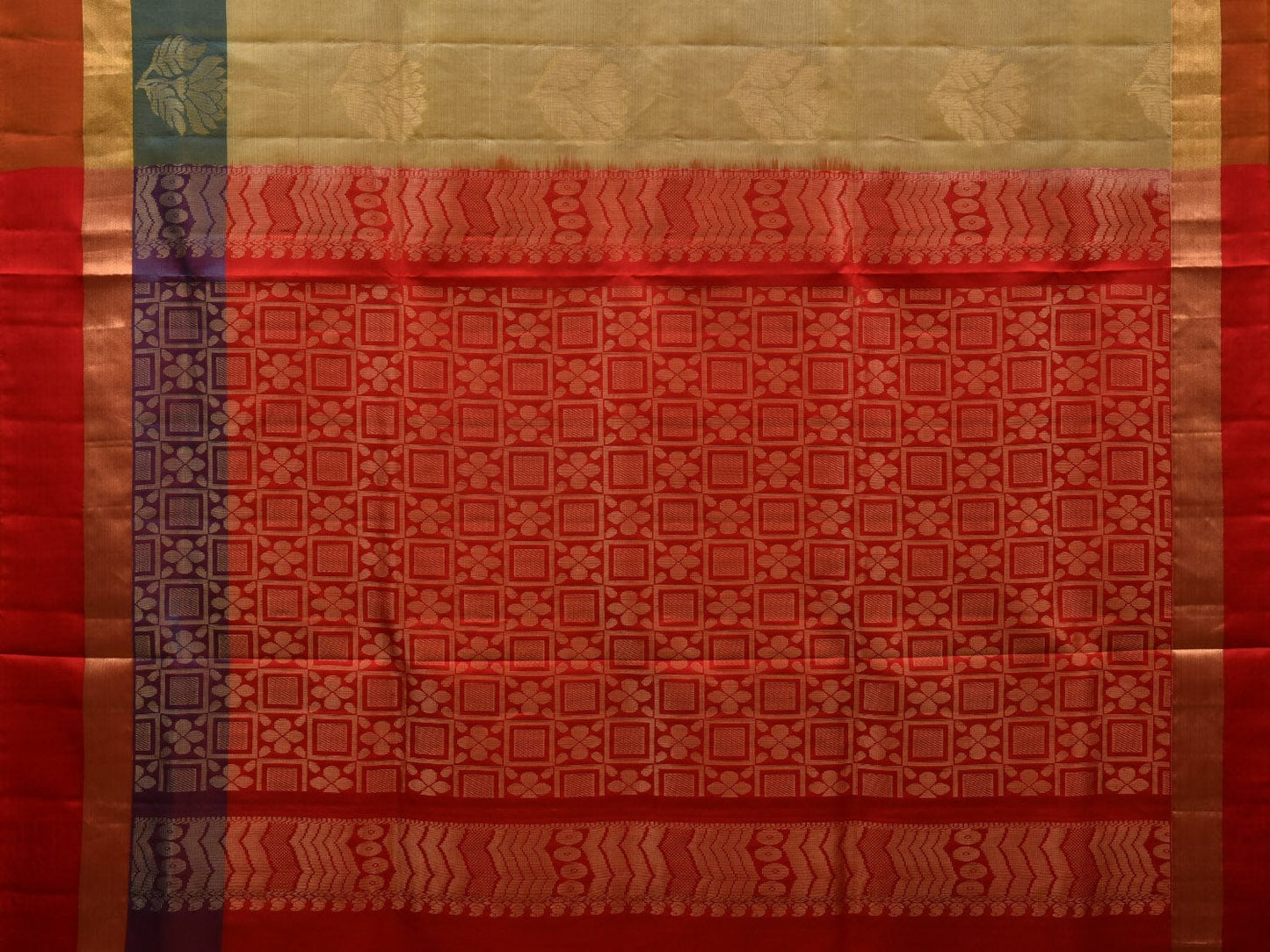 Cream Silk Handloom Saree with Kanchi Buta and Pallu Design o0298