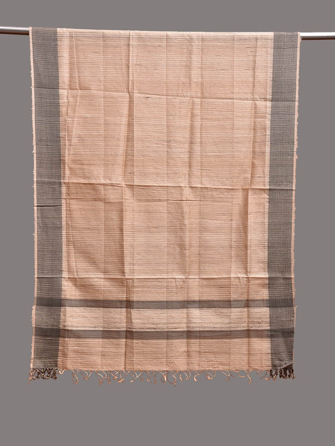 Cream Tussar Handloom Dupatta with Strips Design ds3737