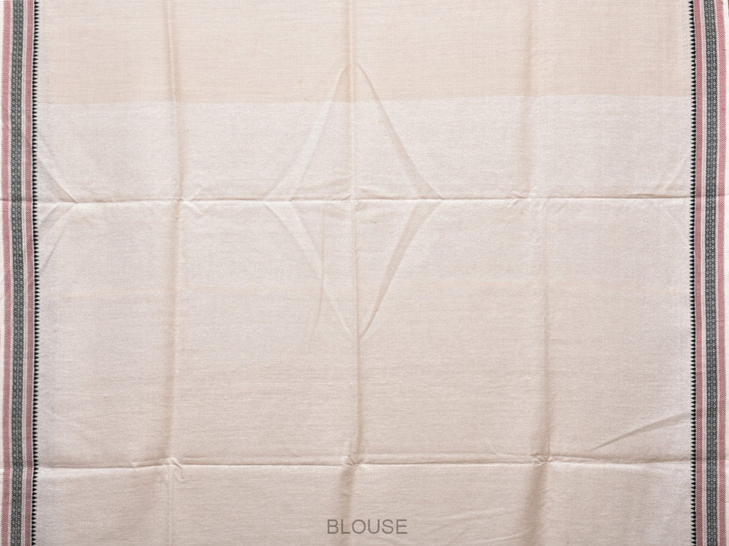 Cream Tussar Handloom Saree with Strips Pallu and Border Design o0424