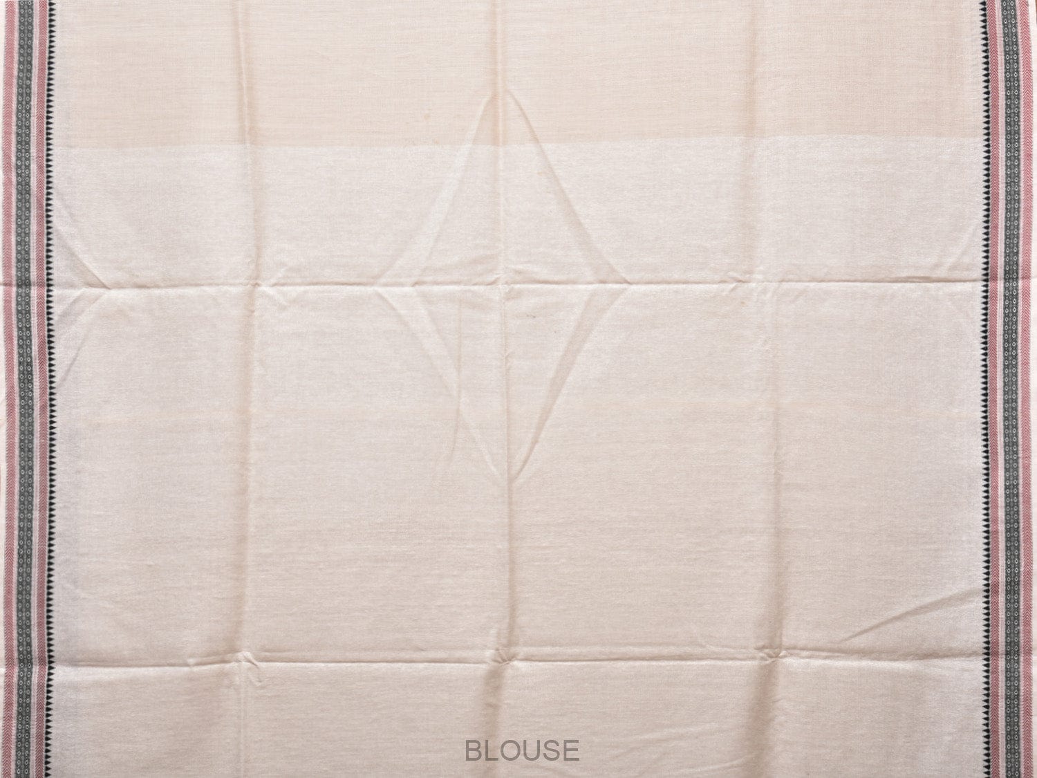 Cream Tussar Handloom Saree with Strips Pallu and Border Design o0424