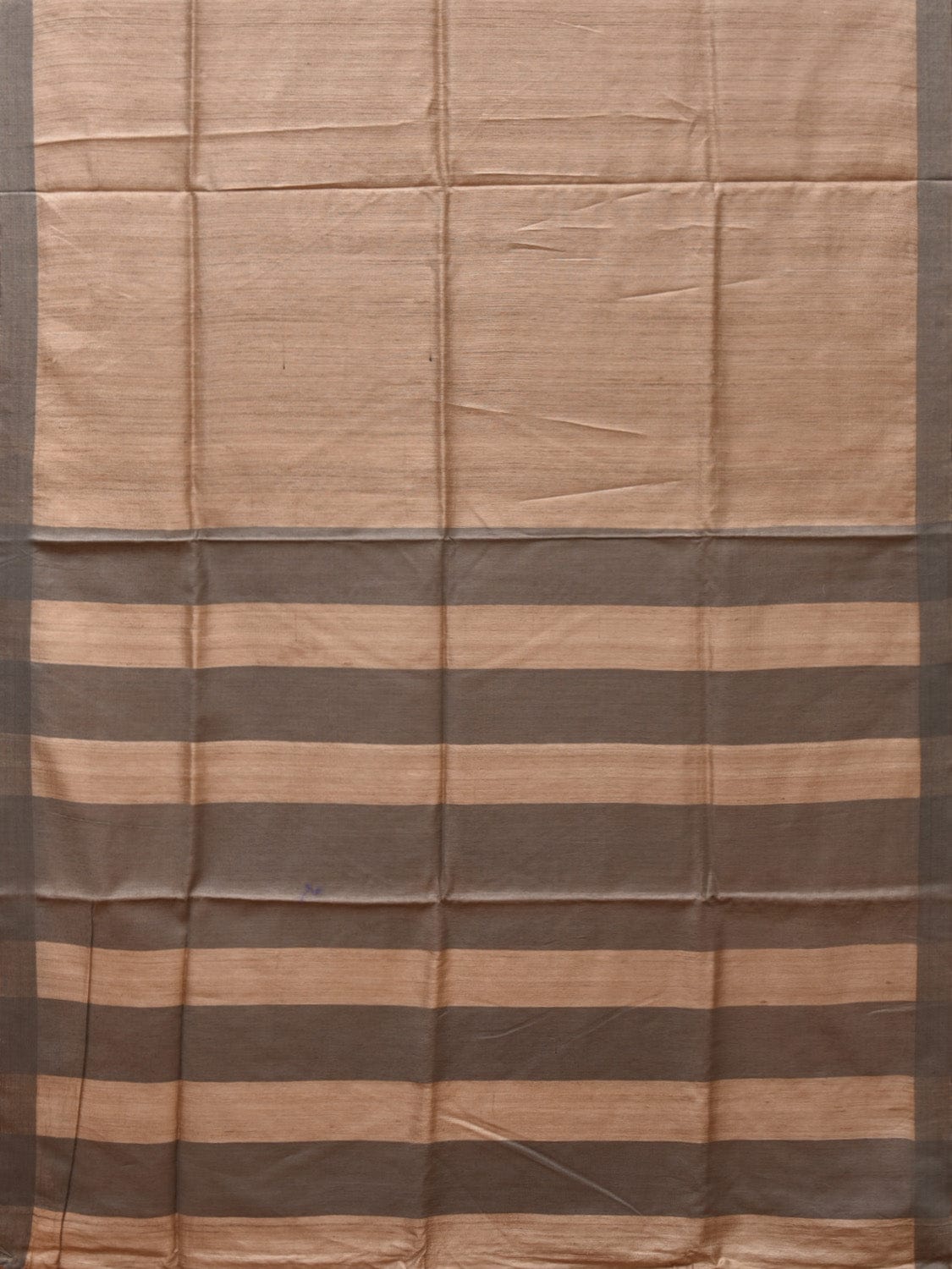 Cream Tussar Handloom Saree with Strips Pallu Design o0425