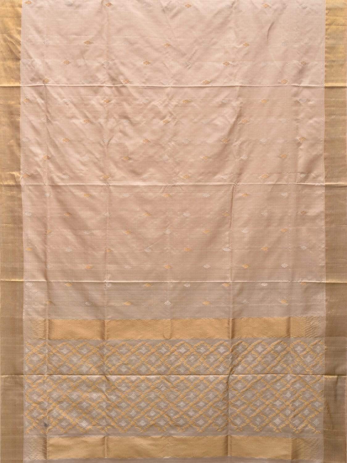 Cream Uppaa Silk Handloom Saree with Jamdani Pallu Design u1770