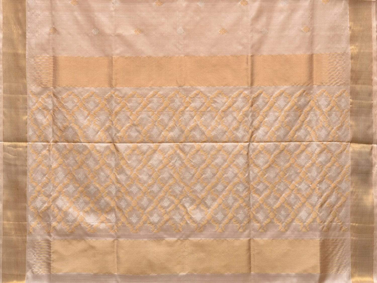 Cream Uppaa Silk Handloom Saree with Jamdani Pallu Design u1770