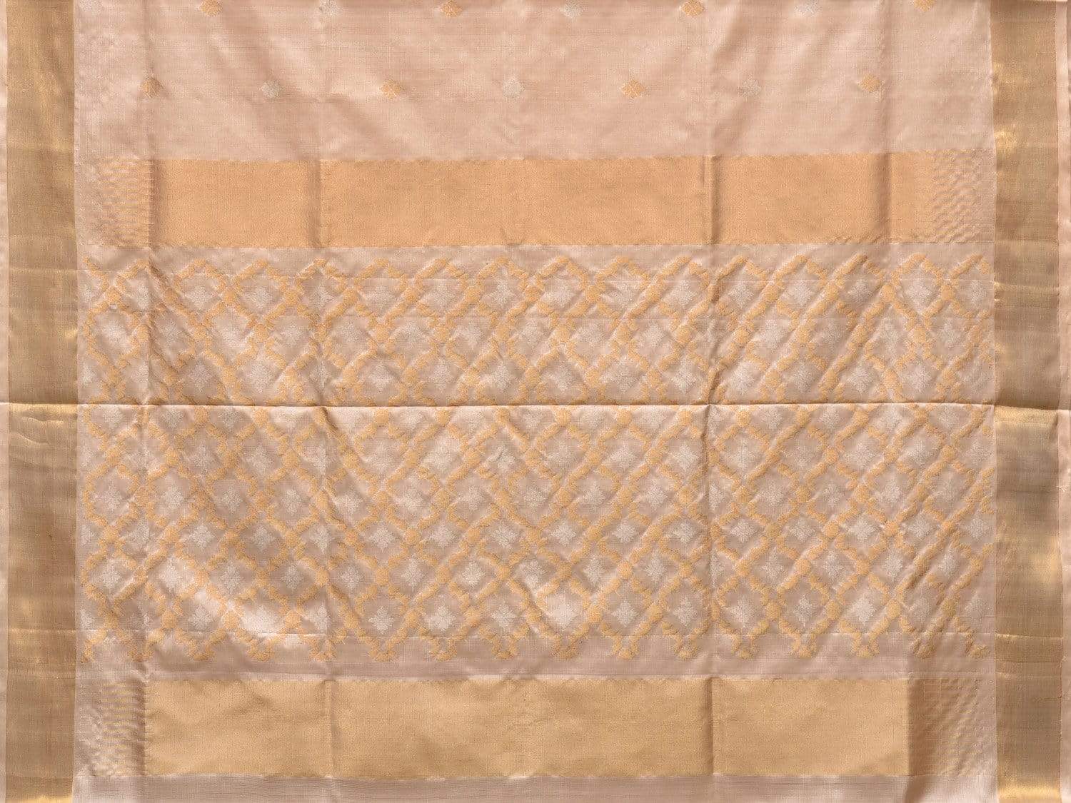 Cream Uppaa Silk Handloom Saree with Jamdani Pallu Design u1770