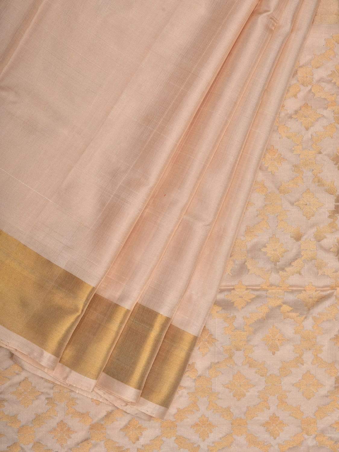 Cream Uppaa Silk Handloom Saree with Jamdani Pallu Design u1771