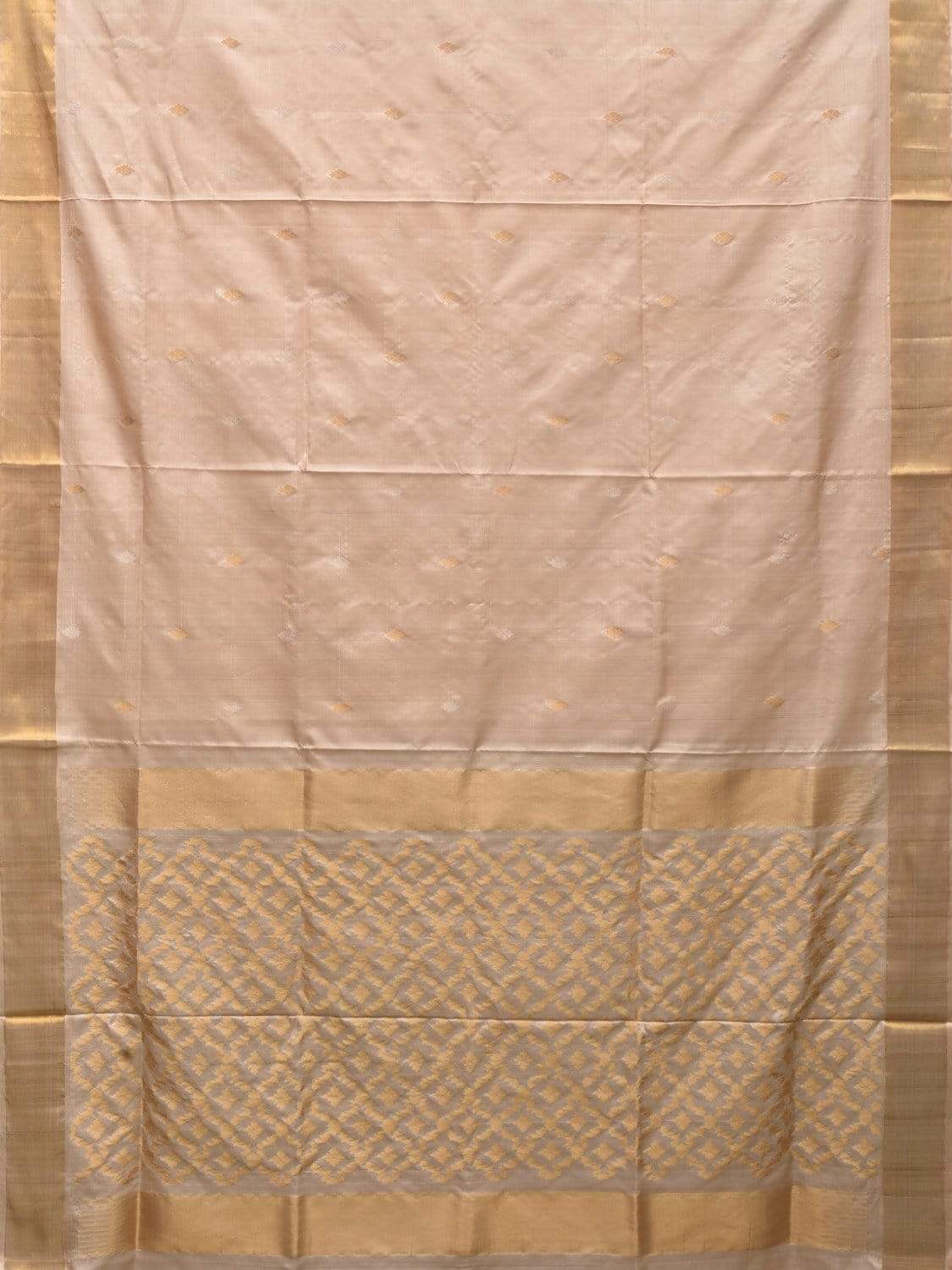 Cream Uppaa Silk Handloom Saree with Jamdani Pallu Design u1771