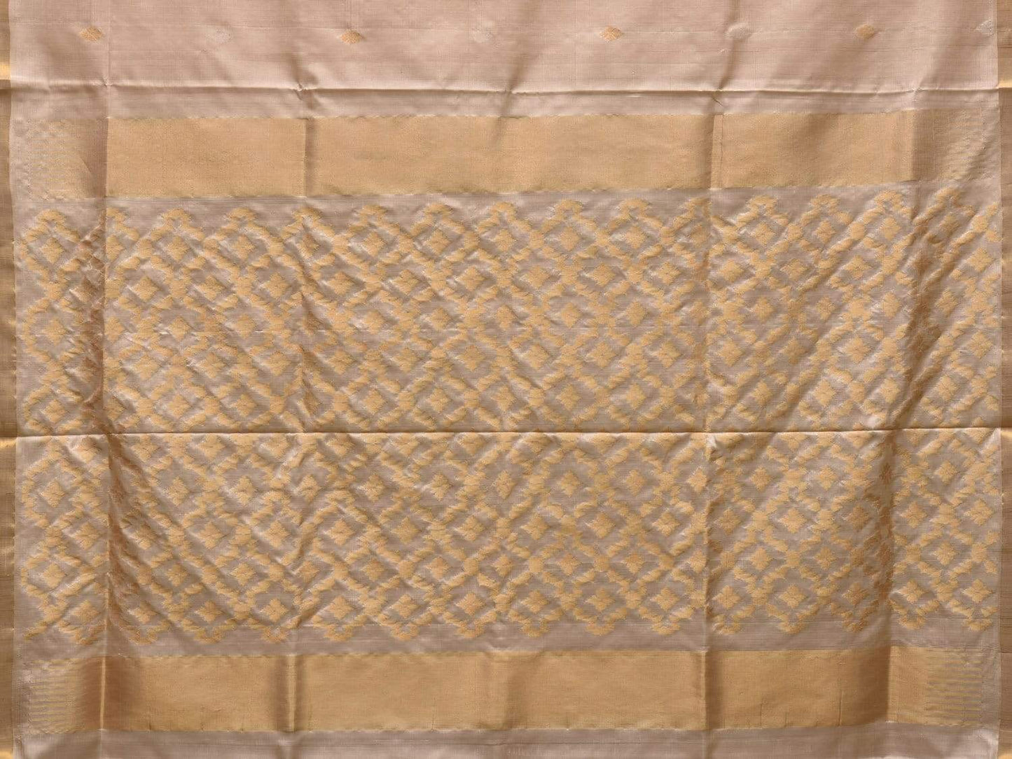 Cream Uppaa Silk Handloom Saree with Jamdani Pallu Design u1771