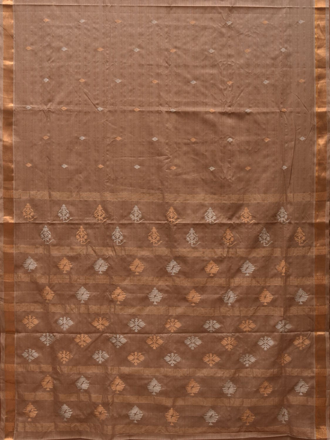 Cream Uppada Cotton Handloom Saree with Assorted Buta Pallu Design u1847