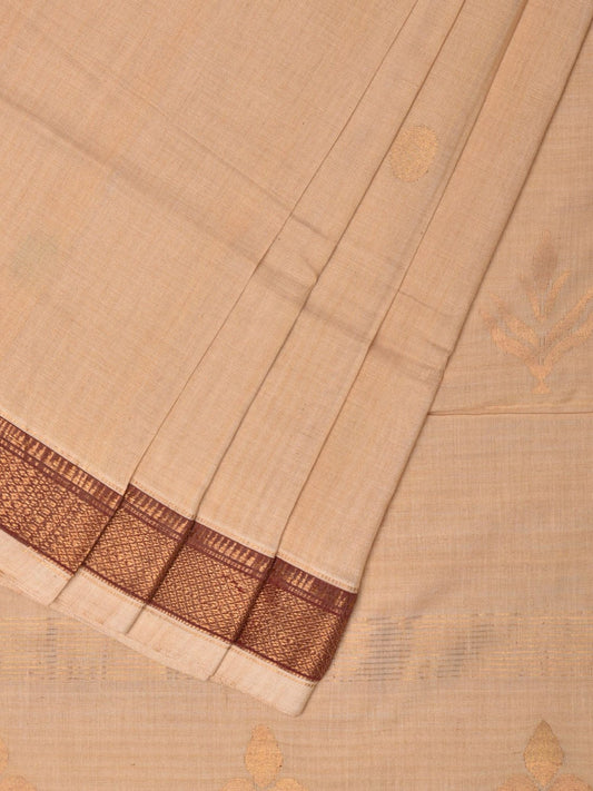 Cream Uppada Cotton Handloom Saree with Pallu Design u2127