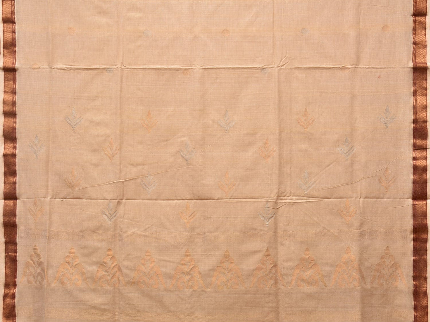 Cream Uppada Cotton Handloom Saree with Pallu Design u2127