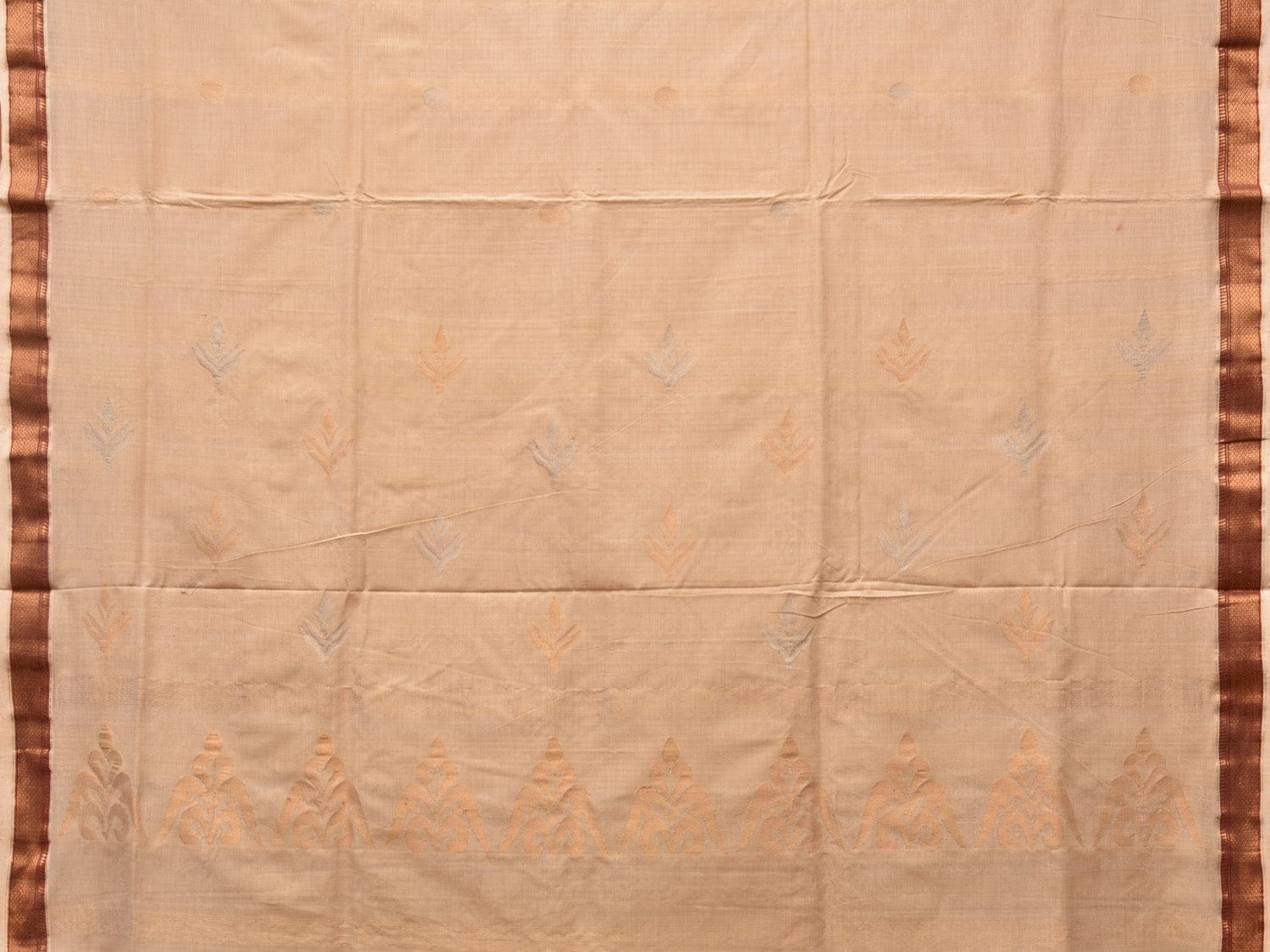 Cream Uppada Cotton Handloom Saree with Pallu Design u2127