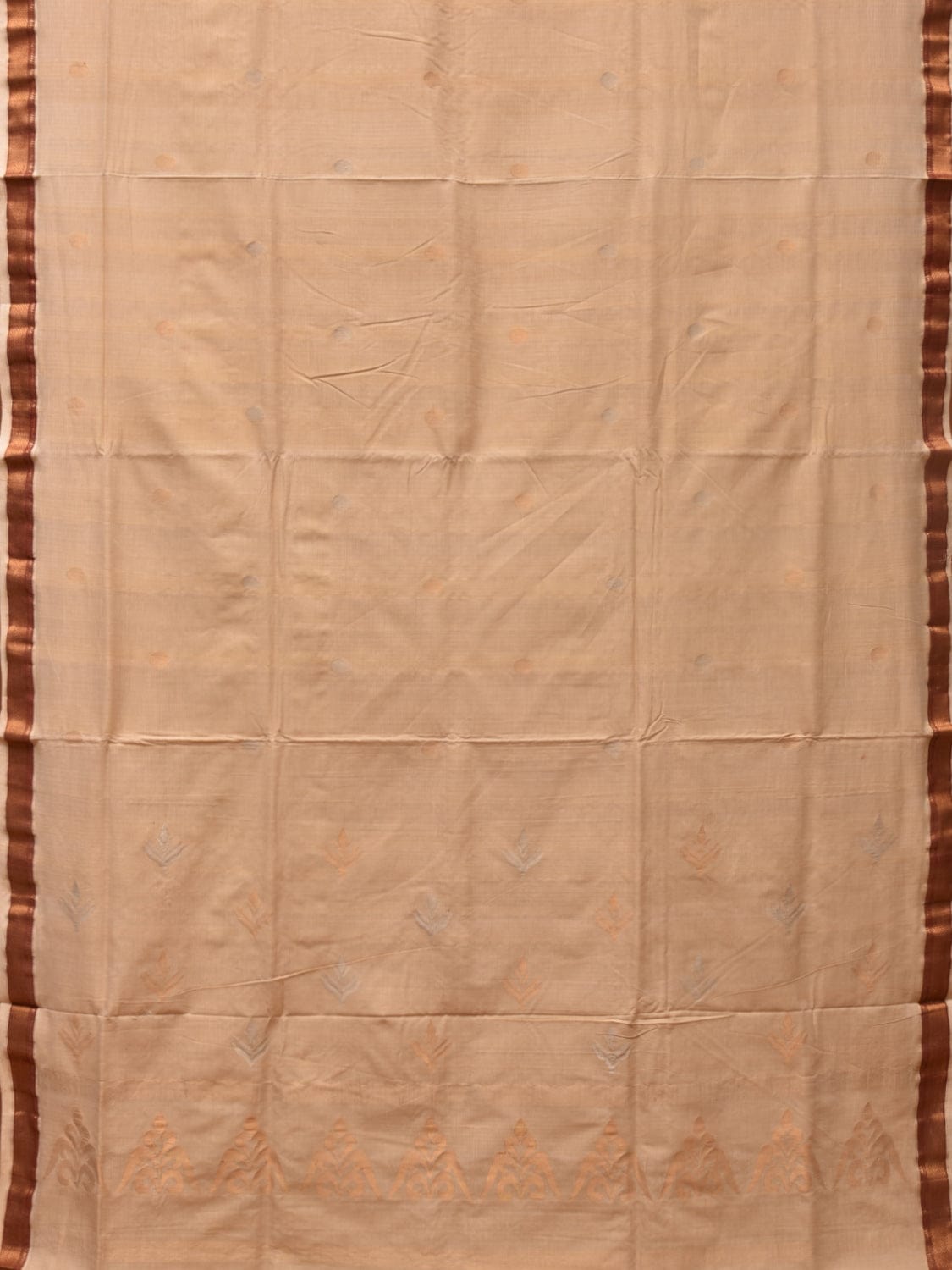 Cream Uppada Cotton Handloom Saree with Pallu Design u2127