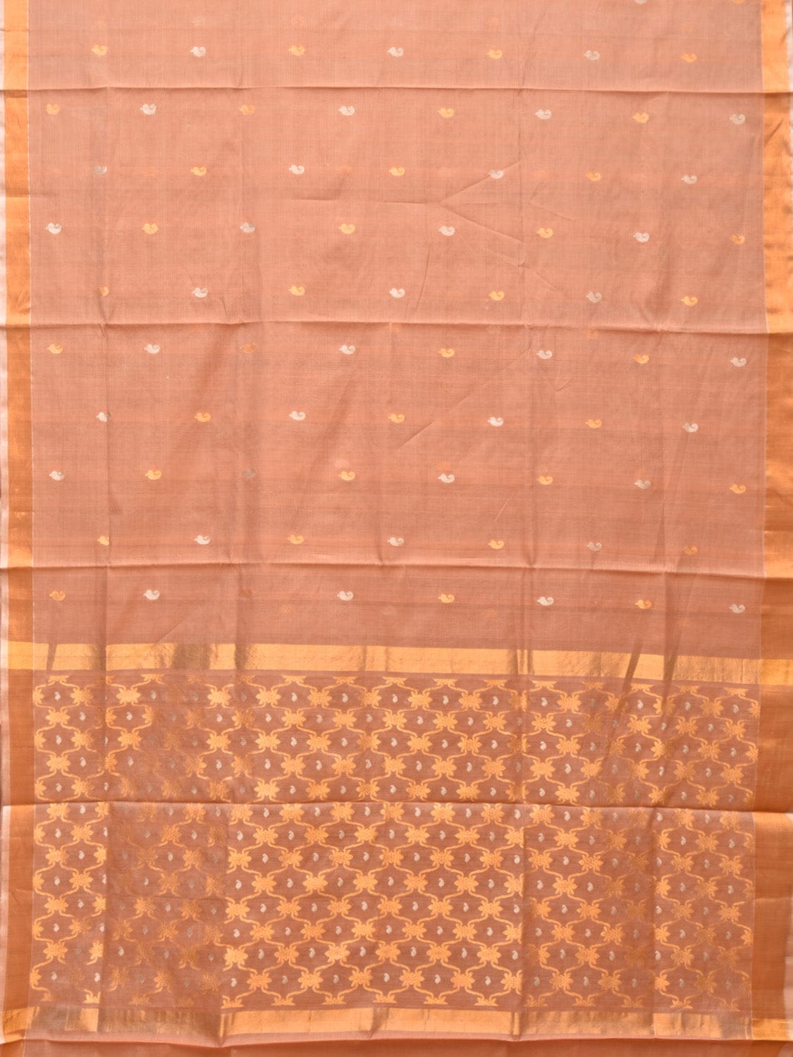Cream Uppada Cotton Silk Handloom Saree with Jamdani Grill Design u2055