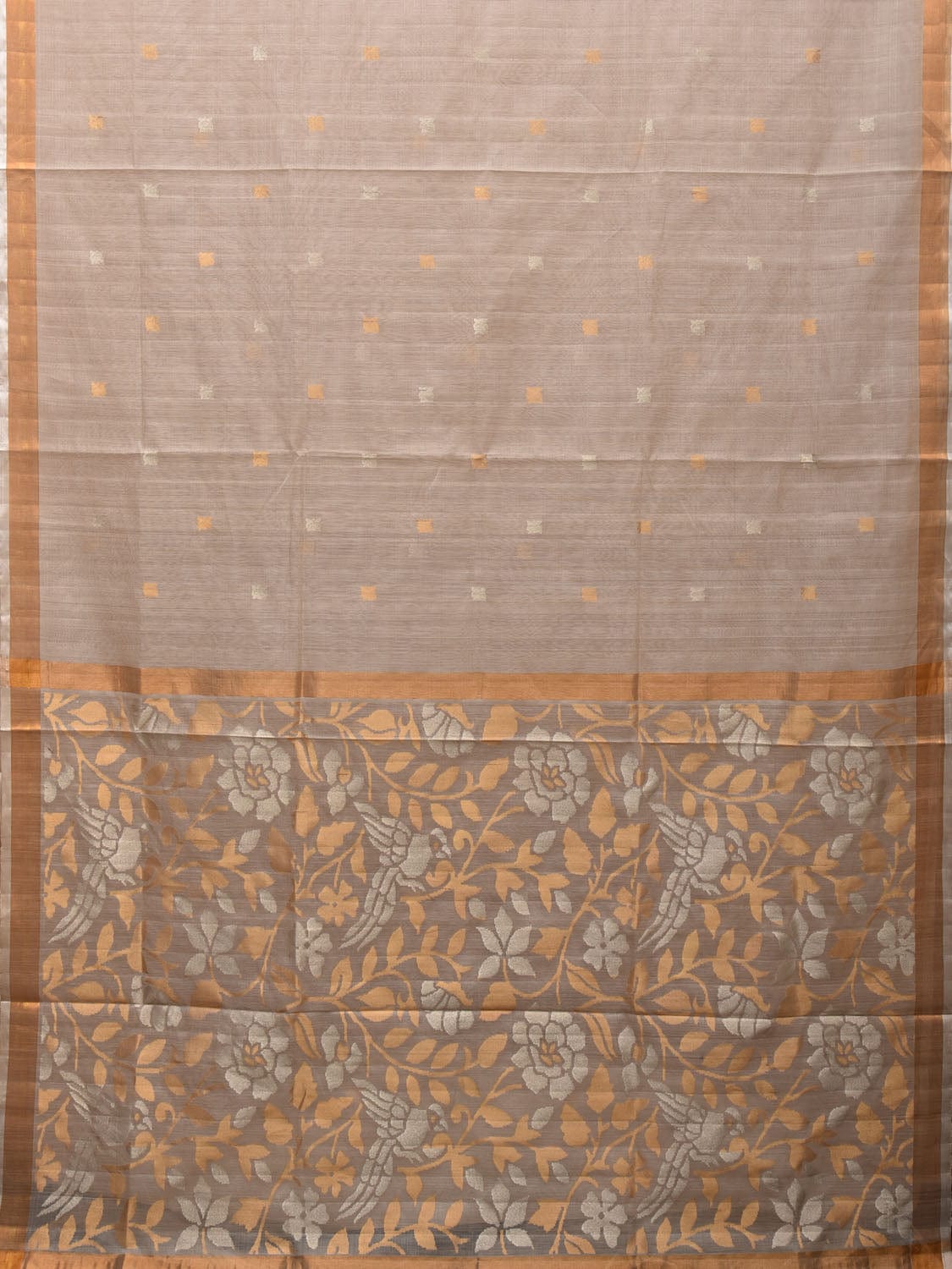 Cream Uppada Cotton Silk Handloom Saree with Pallu Design u1966