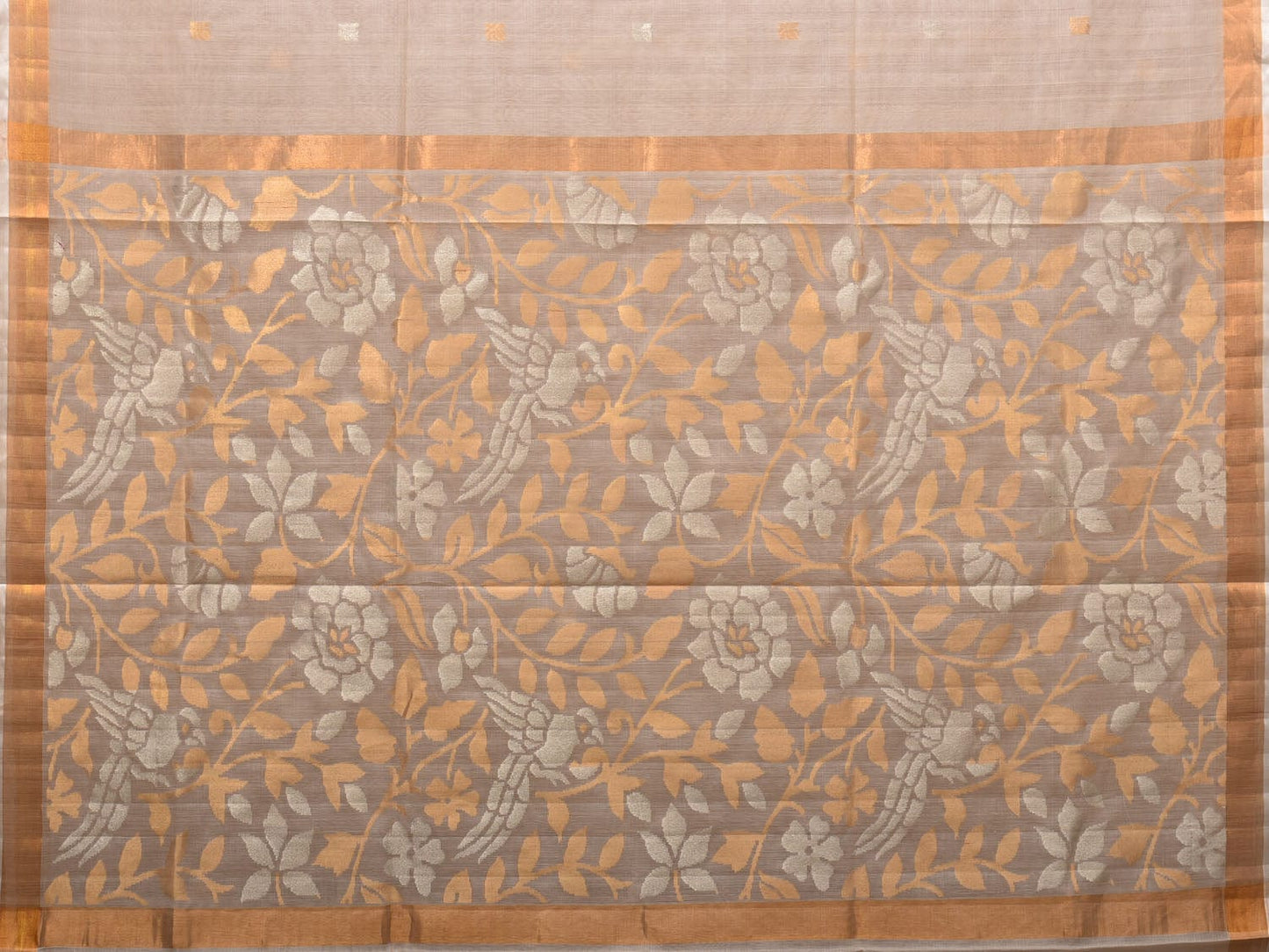 Cream Uppada Cotton Silk Handloom Saree with Pallu Design u1966