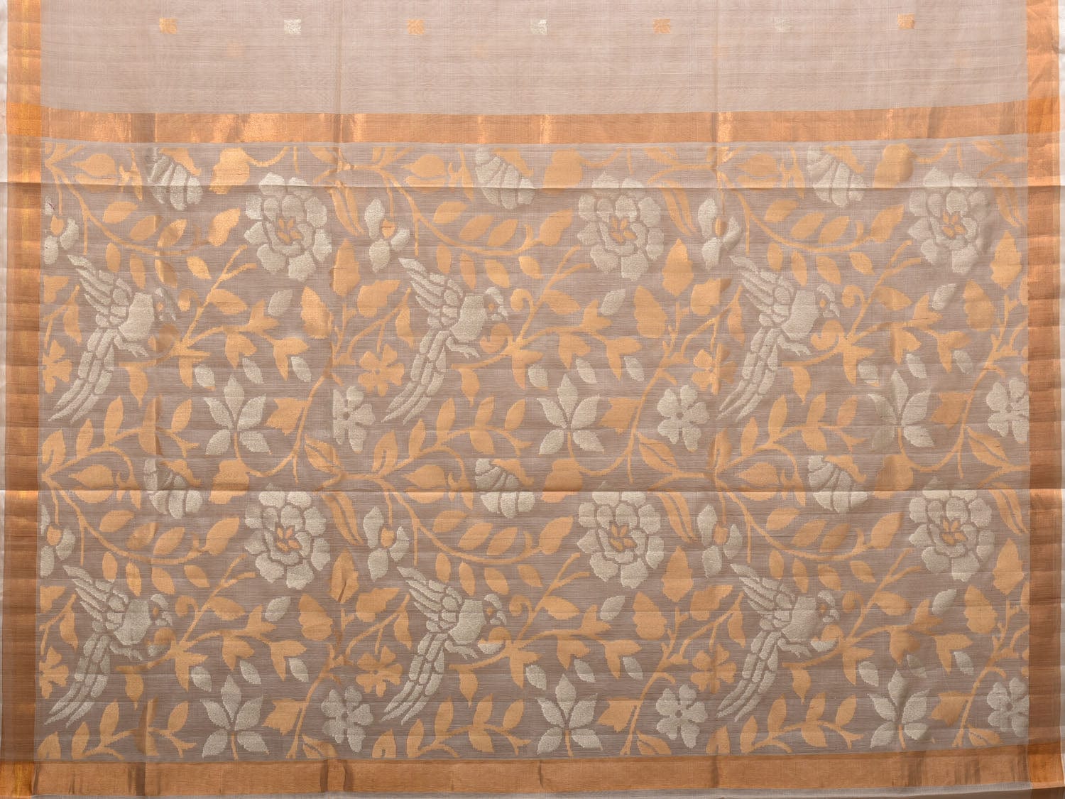 Cream Uppada Cotton Silk Handloom Saree with Pallu Design u1966