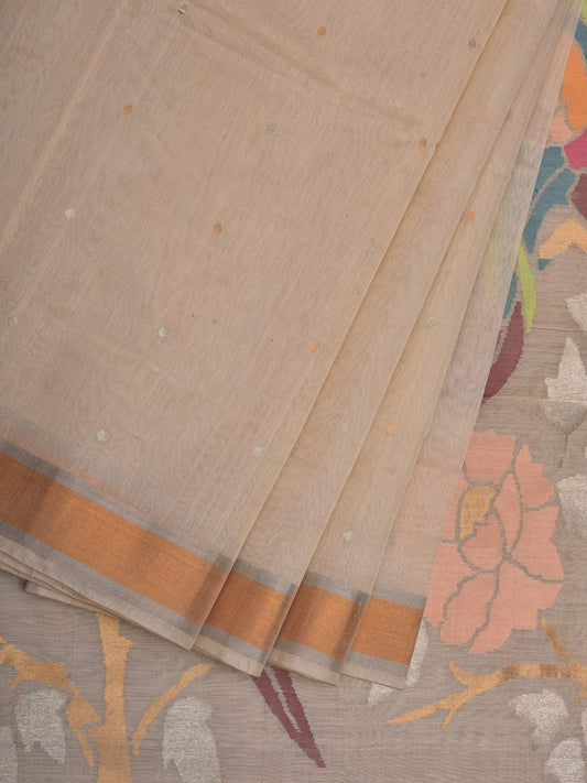Cream Uppada Cotton Silk Handloom Saree with Parrot and Flowers Pallu Design u1935