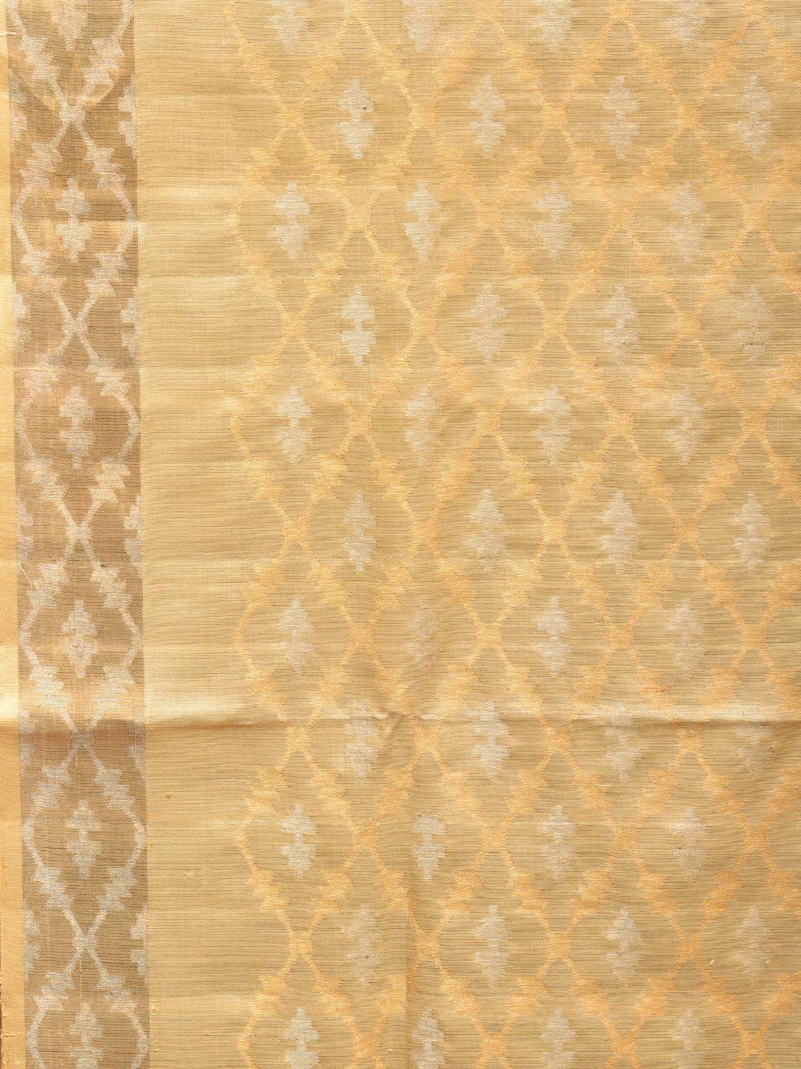 Cream Uppada Silk Handloom Saree with All Over and Border Jamdani Design u2070