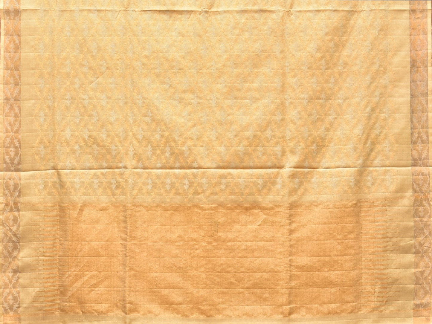 Cream Uppada Silk Handloom Saree with All Over and Border Jamdani Design u2070