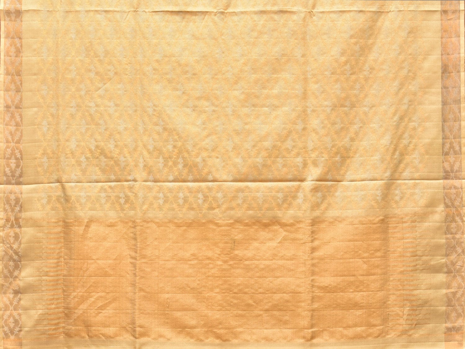 Cream Uppada Silk Handloom Saree with All Over and Border Jamdani Design u2070