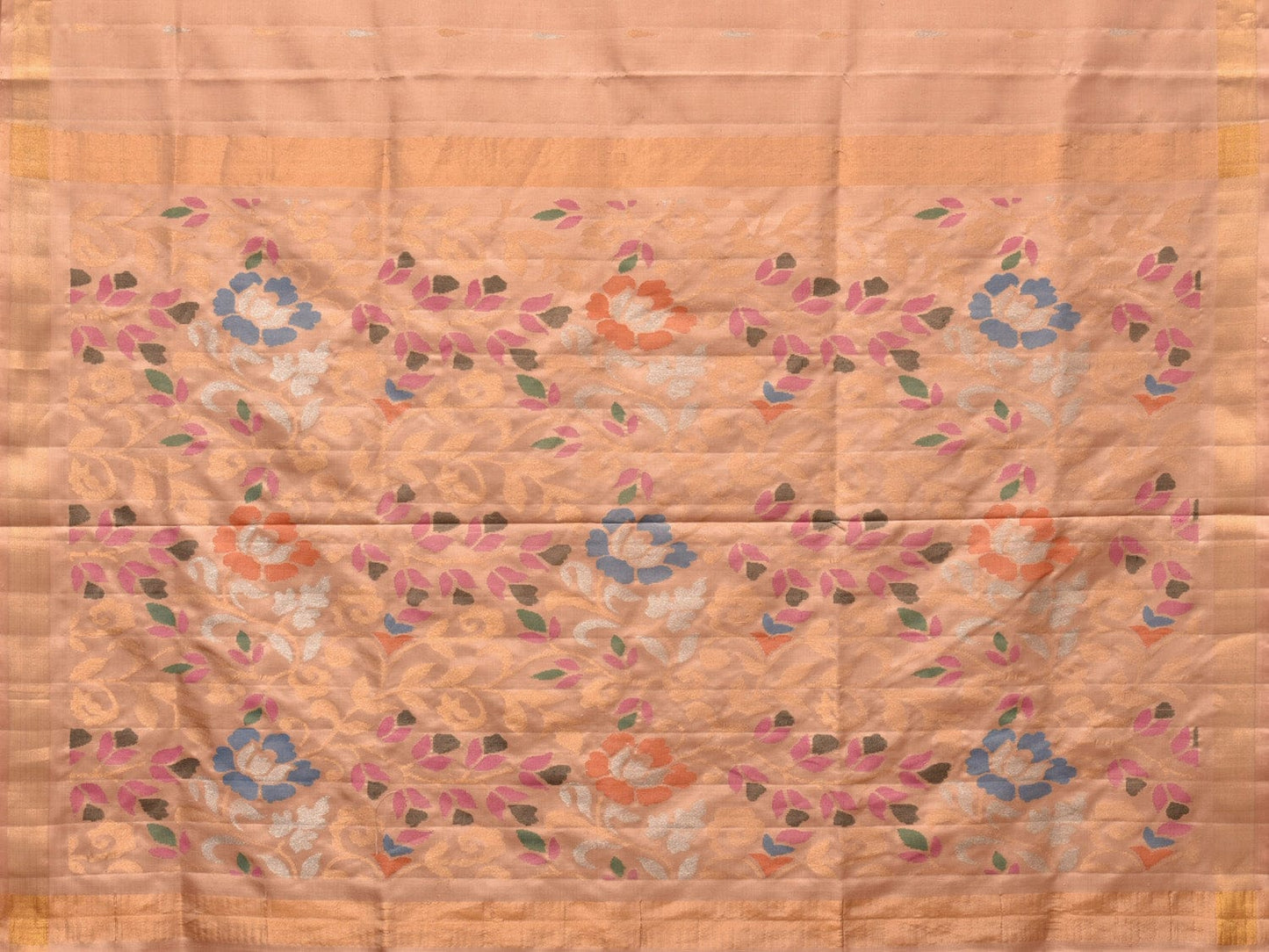 Cream Uppada Silk Handloom Saree with Floral Pallu Design u2187