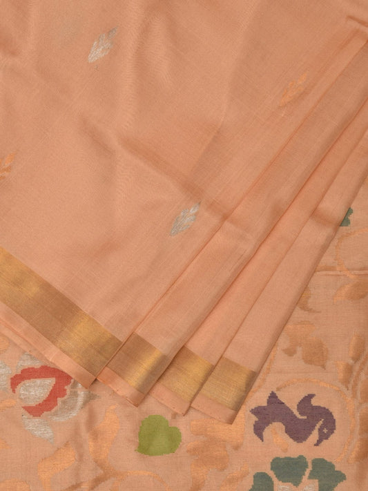 Cream Uppada Silk Handloom Saree with Floral Pallu Design u2226