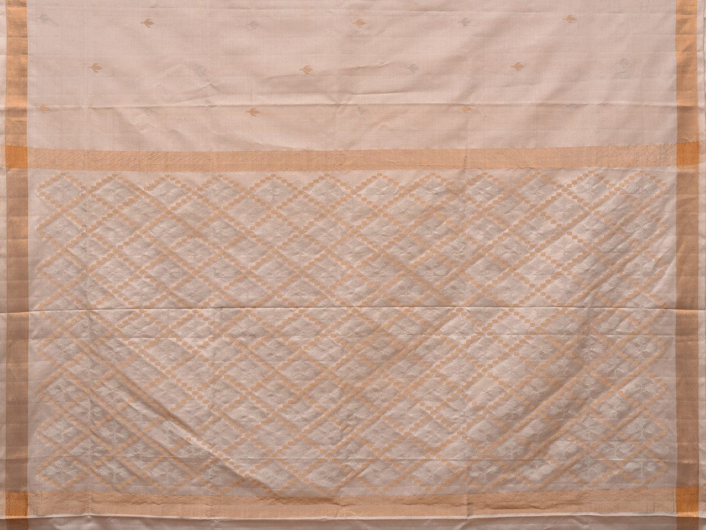 Cream Uppada Silk Handloom Saree with Jamdani Pallu Design u1902