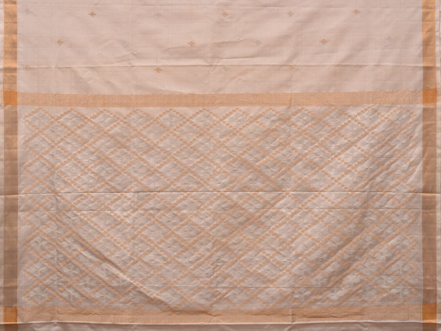 Cream Uppada Silk Handloom Saree with Jamdani Pallu Design u1902