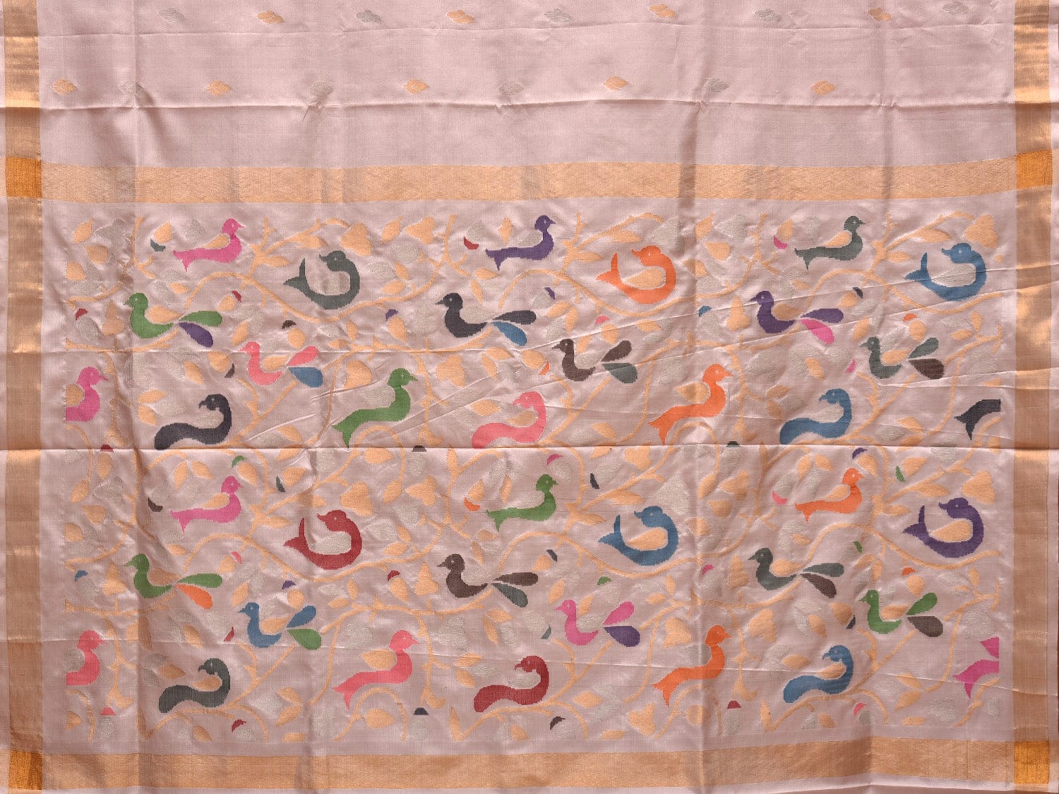 Cream Uppada Silk Handloom Saree with Rich Pallu Design u1915