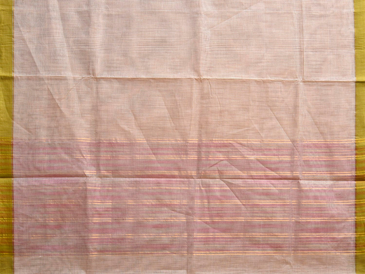 Cream Venkatagiri Cotton Saree with Body Strips Design No Blouse v0138