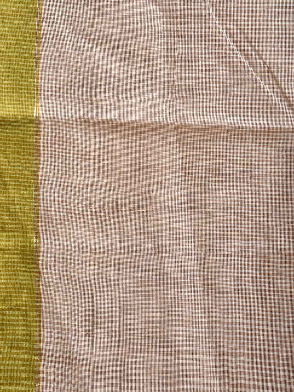 Cream Venkatagiri Cotton Saree with Body Strips Design No Blouse v0138