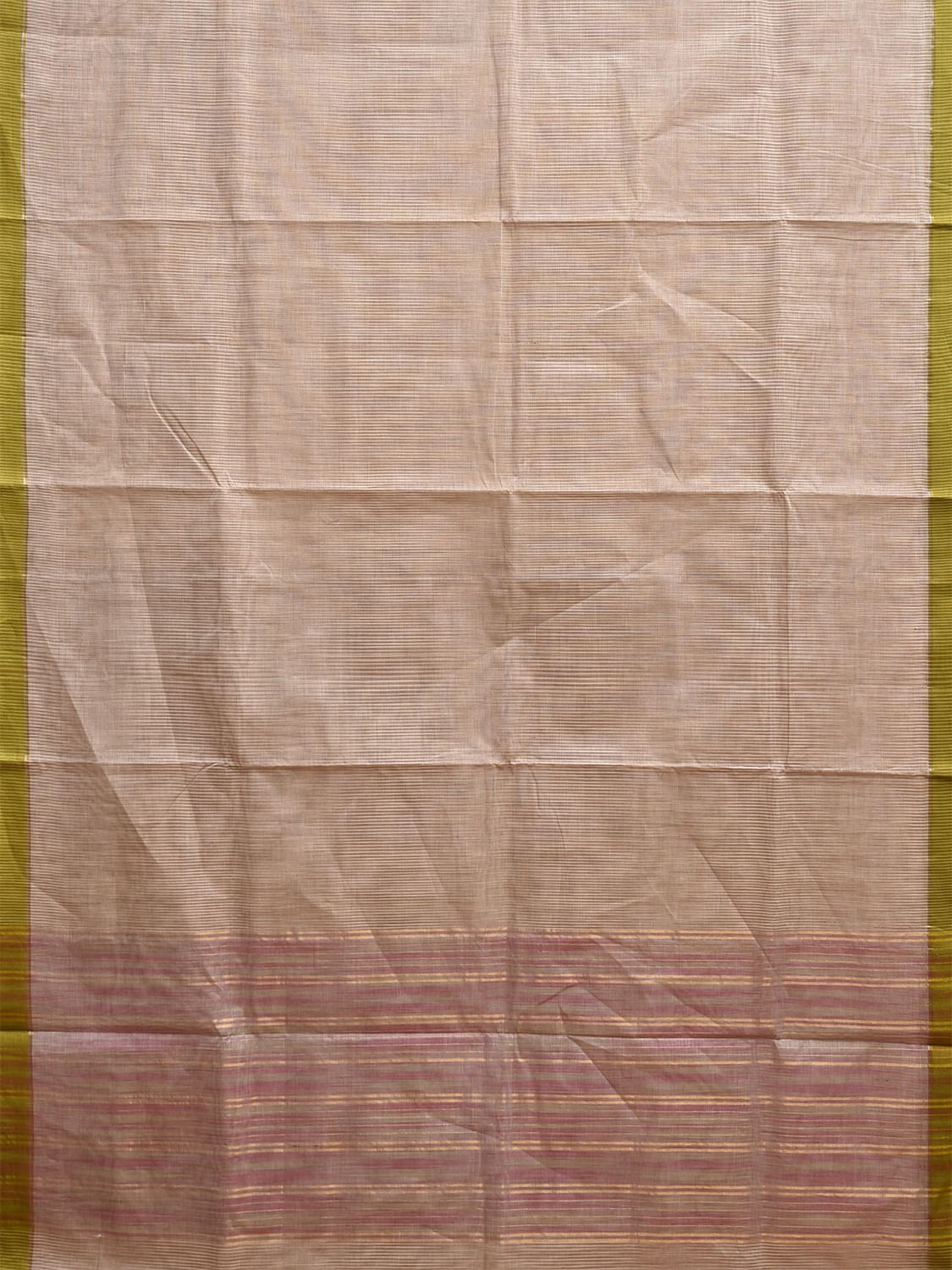 Cream Venkatagiri Cotton Saree with Body Strips Design No Blouse v0138