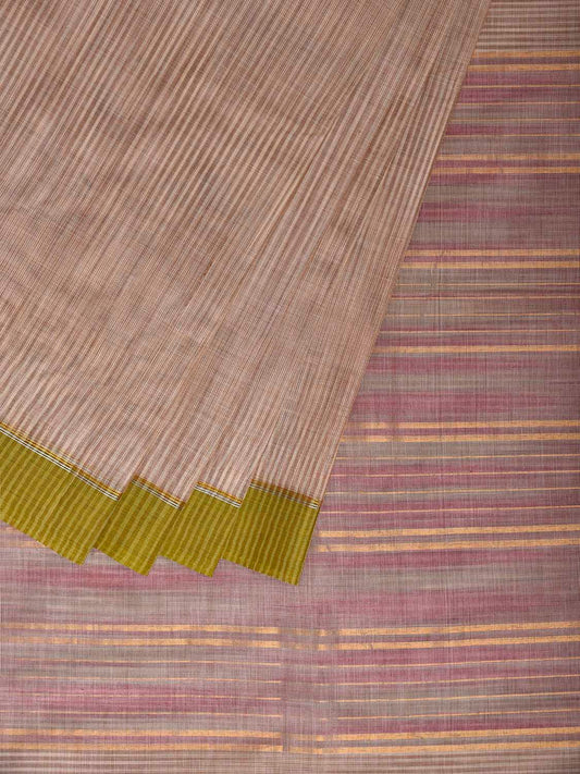 Cream Venkatagiri Cotton Saree with Body Strips Design No Blouse v0138