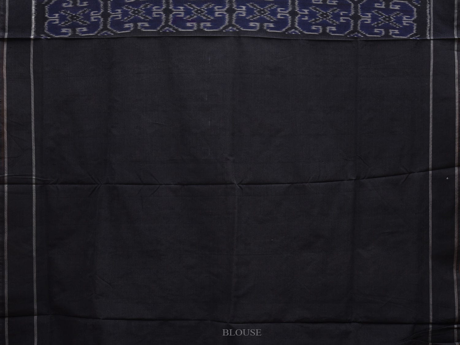 Dark Blue and Black Pochampally Ikat Cotton Handloom Saree with All Over Design i0645