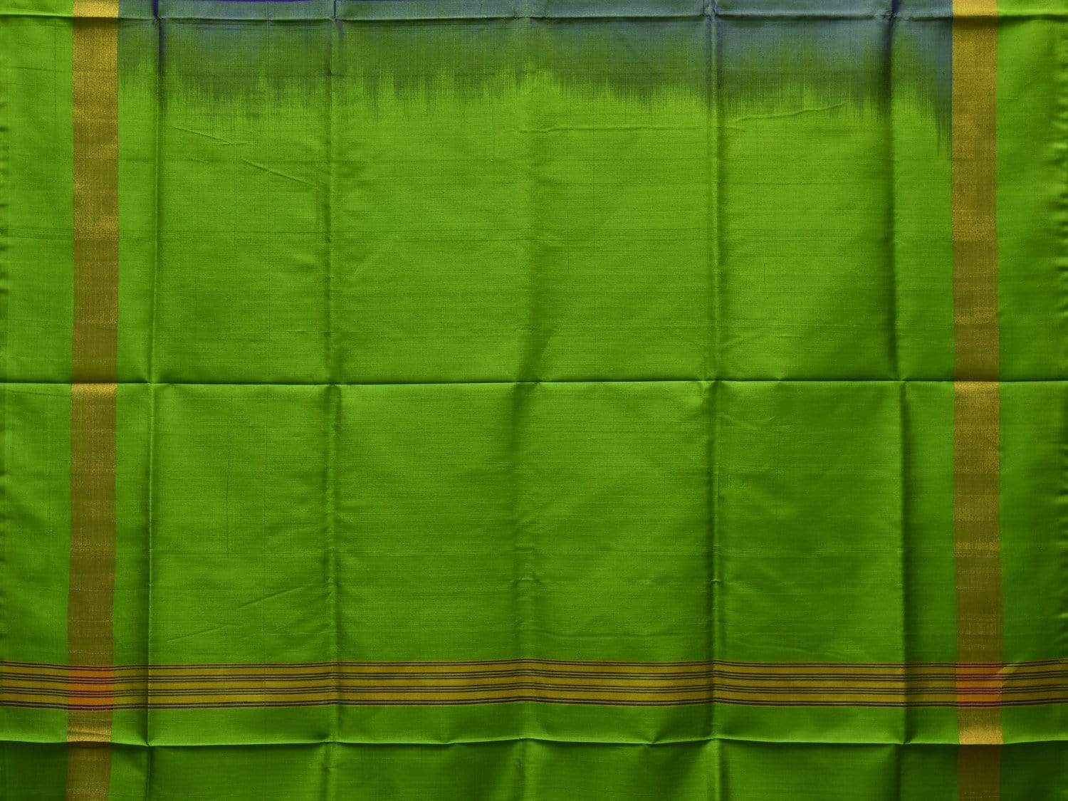 Dark Blue and Green Uppada Silk Handloom Plain Saree with Contrast Pallu u1794